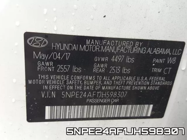5NPE24AF1JH598307 фото 2