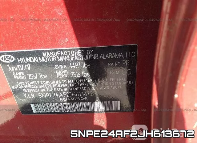 5NPE24AF2JH613672 фото 10