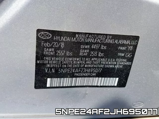 5NPE24AF2JH695077 фото 2
