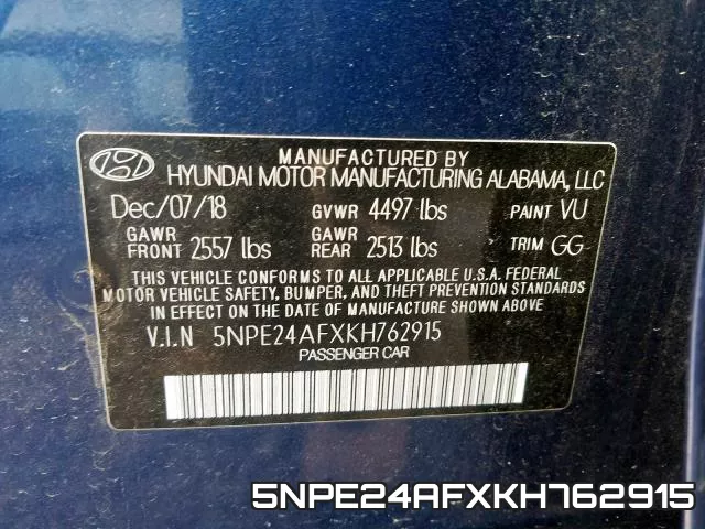 5NPE24AFXKH762915 фото 2