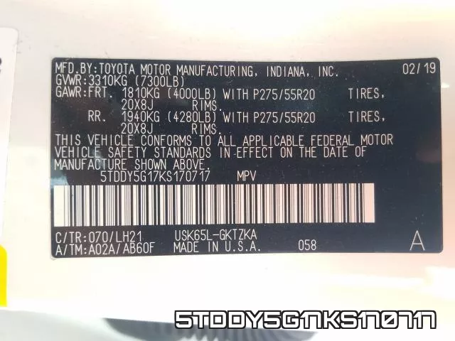 5TDDY5G17KS170717 фото 2