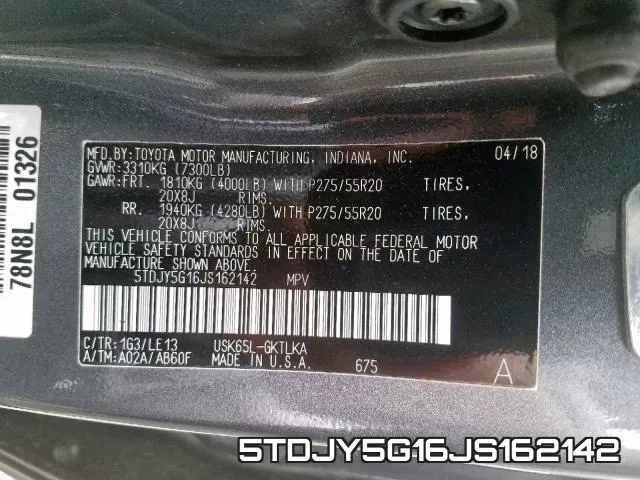 5TDJY5G16JS162142 фото 2