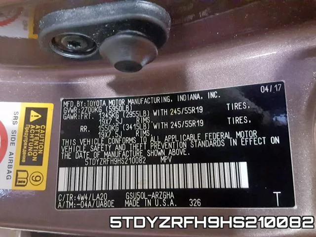 5TDYZRFH9HS210082 фото 2