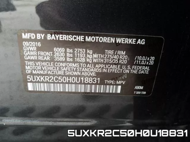 5UXKR2C50H0U18831 фото 2