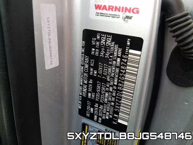 5XYZTDLB8JG548746 фото 2