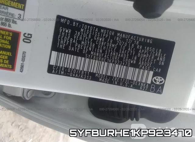 5YFBURHE1KP923470 фото 10