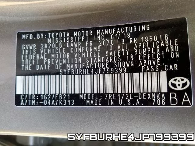 5YFBURHE4JP799399 фото 2