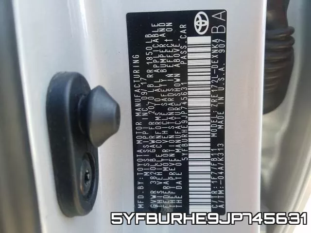 5YFBURHE9JP745631 фото 2