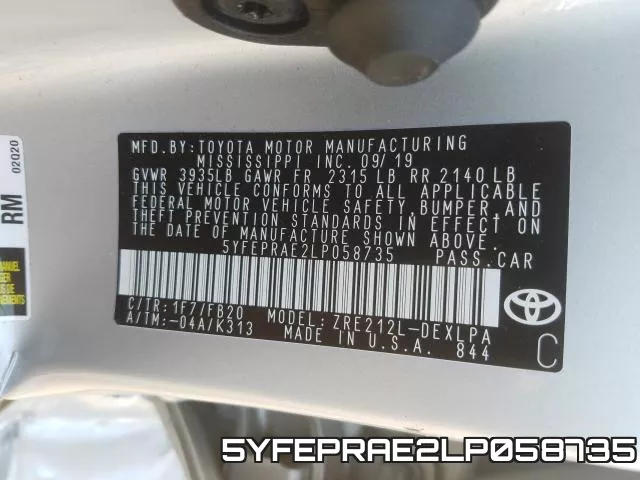 5YFEPRAE2LP058735 фото 2