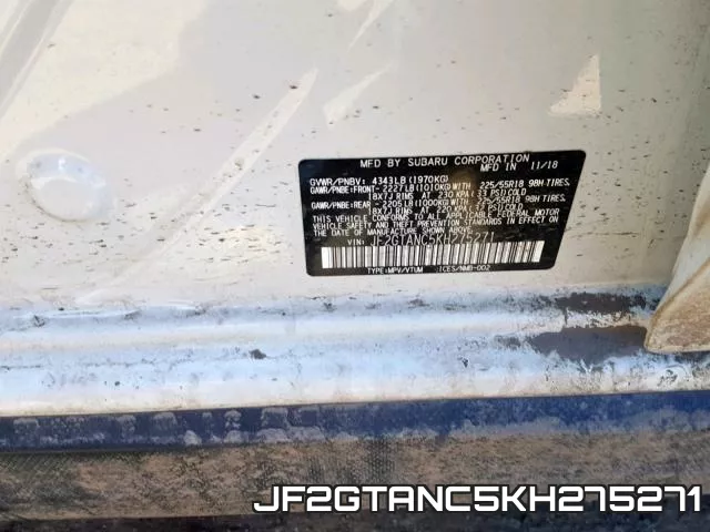 JF2GTANC5KH275271 фото 2