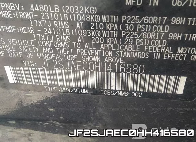 JF2SJAEC0HH416580 фото 10