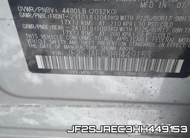 JF2SJAEC3HH449153 фото 10