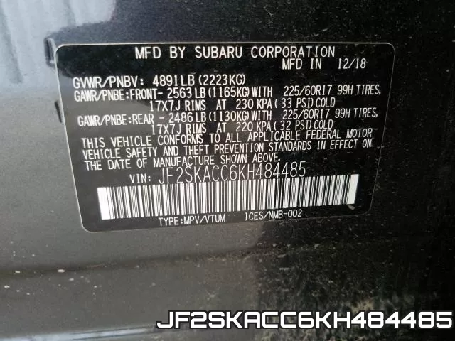 JF2SKACC6KH484485 фото 2