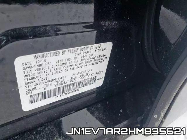 JN1EV7AR2HM835621 фото 2