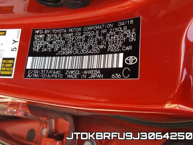JTDKBRFU9J3064250 фото 2