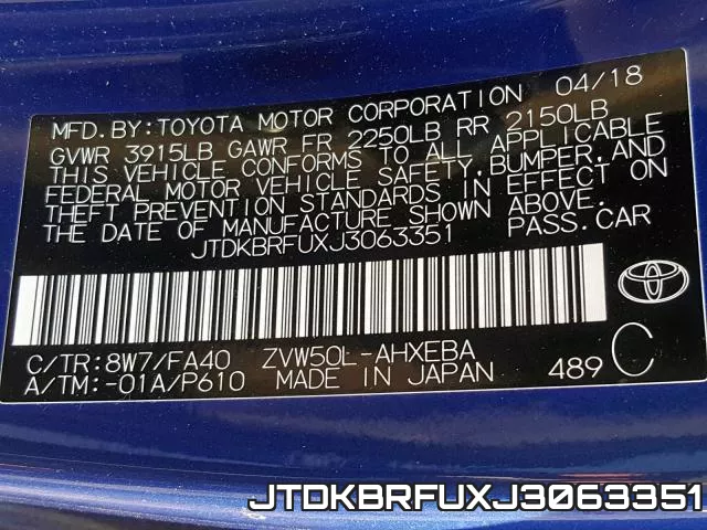 JTDKBRFUXJ3063351 фото 2