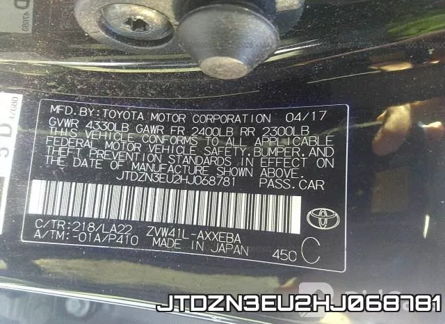 JTDZN3EU2HJ068781 фото 10