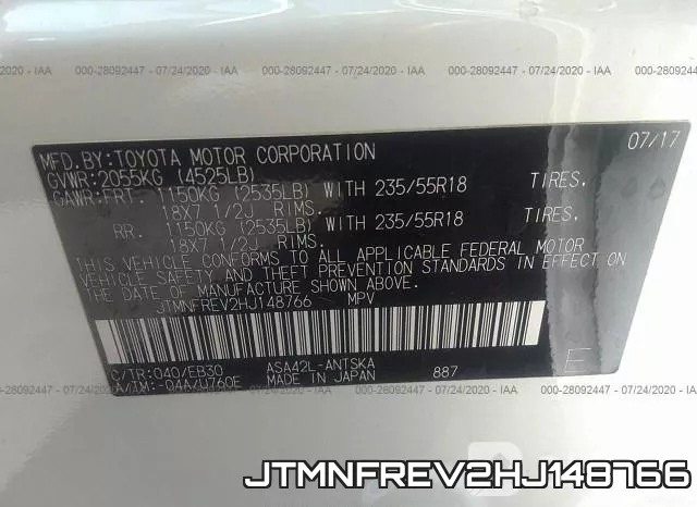 JTMNFREV2HJ148766 фото 10