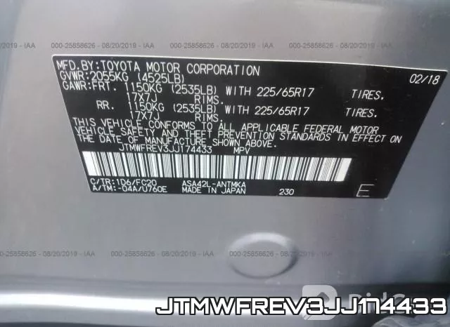 JTMWFREV3JJ174433 фото 10