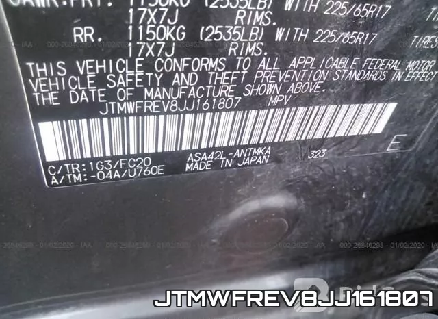 JTMWFREV8JJ161807 фото 10