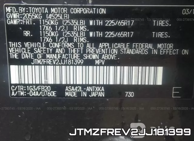 JTMZFREV2JJ181399 фото 9