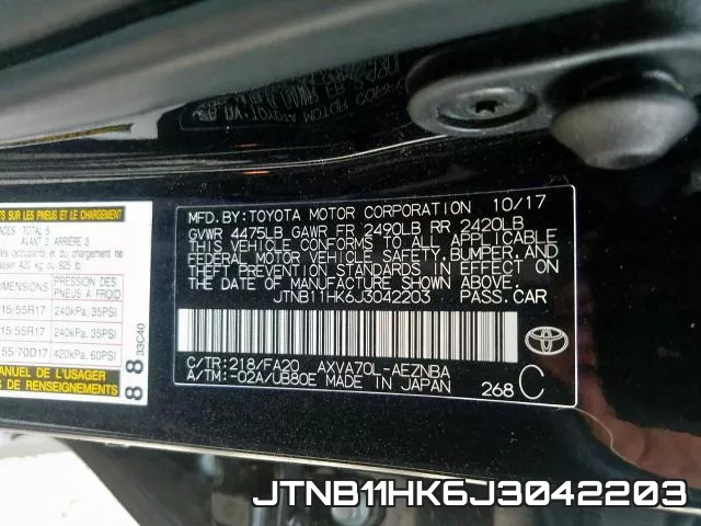JTNB11HK6J3042203 фото 2