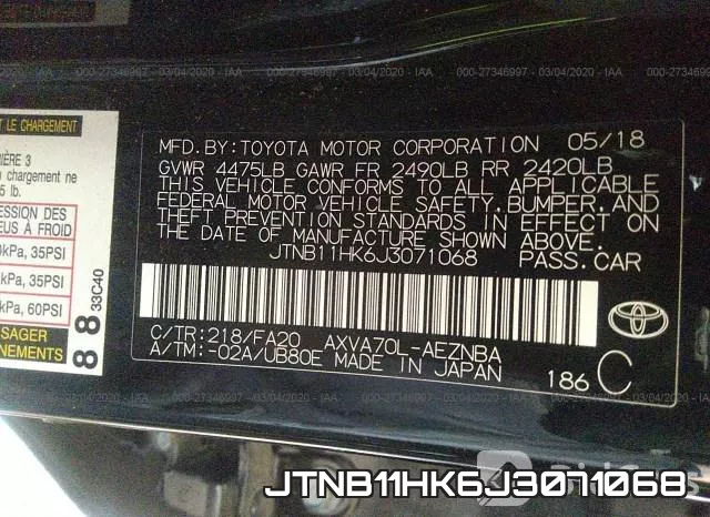 JTNB11HK6J3071068 фото 10