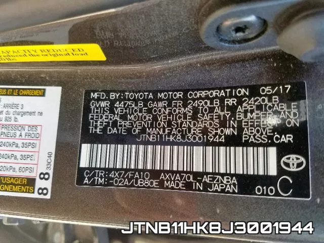 JTNB11HK8J3001944 фото 2