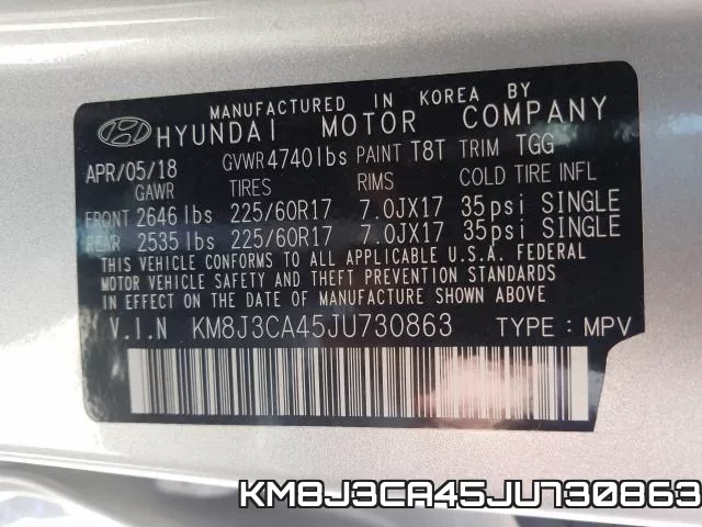 KM8J3CA45JU730863 фото 2
