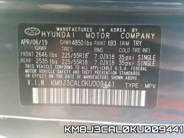 KM8J3CAL0KU009441 фото 2