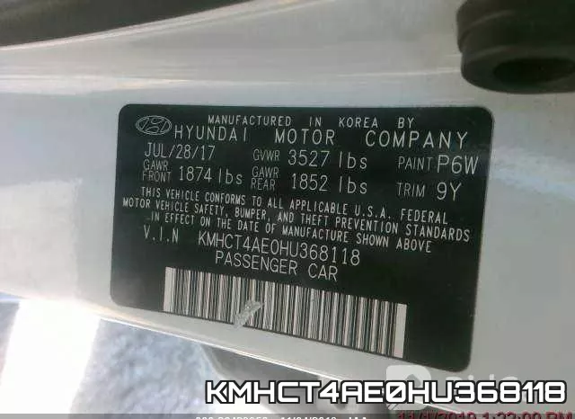 KMHCT4AE0HU368118 фото 10