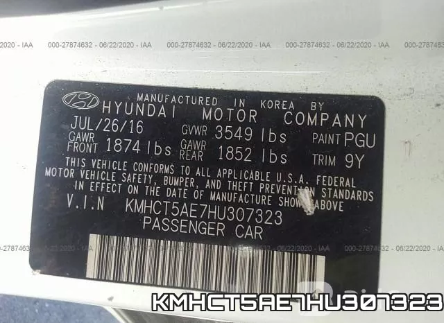 KMHCT5AE7HU307323 фото 10