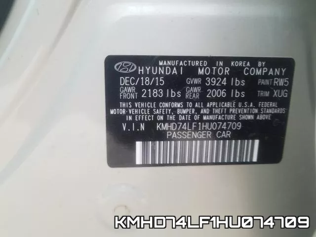 KMHD74LF1HU074709 фото 2