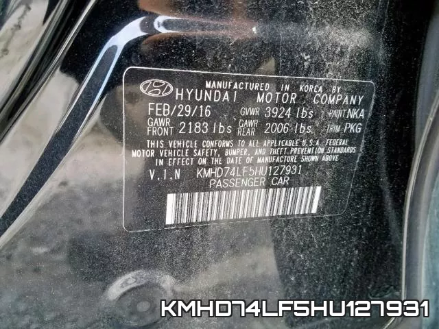 KMHD74LF5HU127931 фото 2