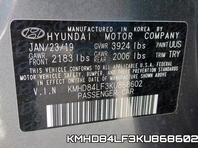 KMHD84LF3KU868602 фото 2