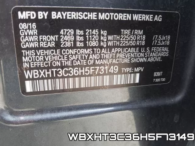 WBXHT3C36H5F73149 фото 2