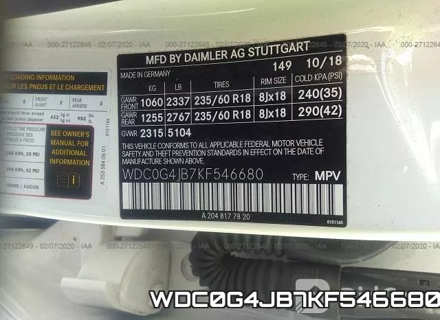 WDC0G4JB7KF546680 фото 10