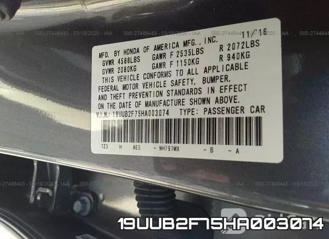 19UUB2F75HA003074 фото 10