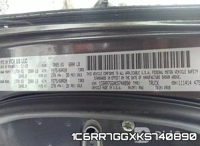 1C6RR7GGXKS740890 фото 10