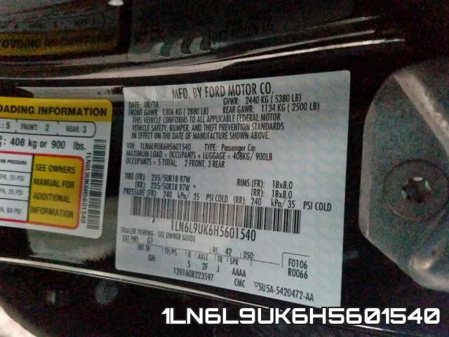 1LN6L9UK6H5601540 фото 2