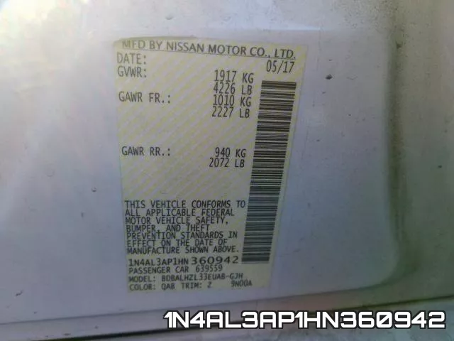 1N4AL3AP1HN360942 фото 2