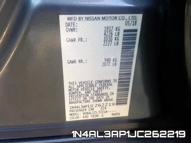 1N4AL3AP1JC262219 фото 2