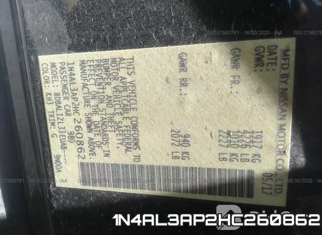 1N4AL3AP2HC260862 фото 10