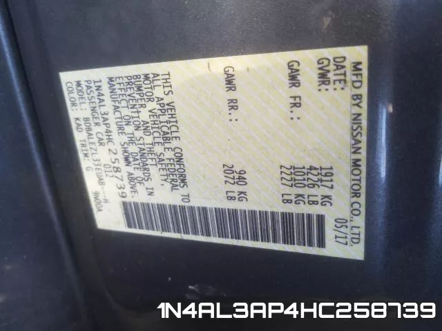 1N4AL3AP4HC258739 фото 2