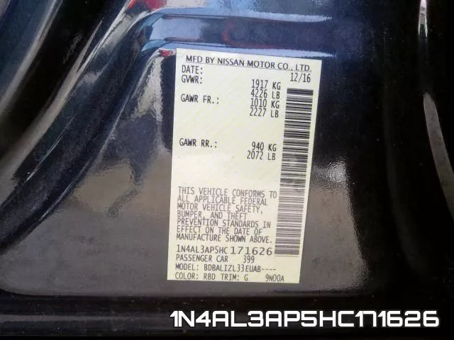 1N4AL3AP5HC171626 фото 2