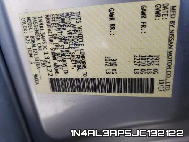 1N4AL3AP5JC132122 фото 2