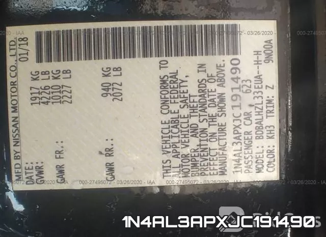 1N4AL3APXJC191490 фото 10