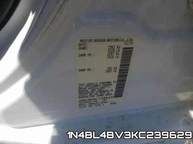 1N4BL4BV3KC239629 фото 2
