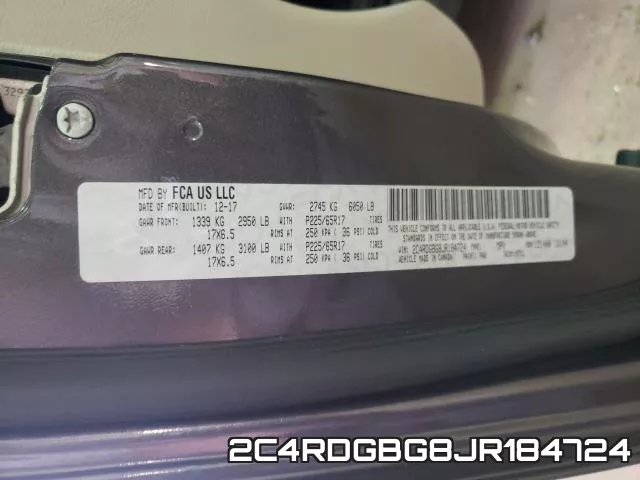 2C4RDGBG8JR184724 фото 2