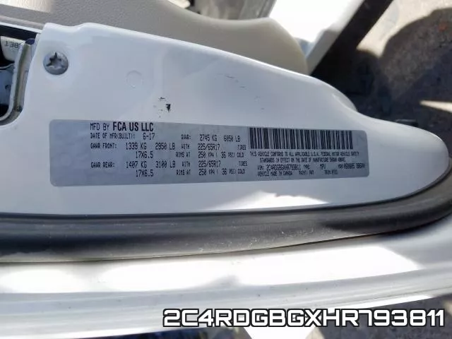 2C4RDGBGXHR793811 фото 2